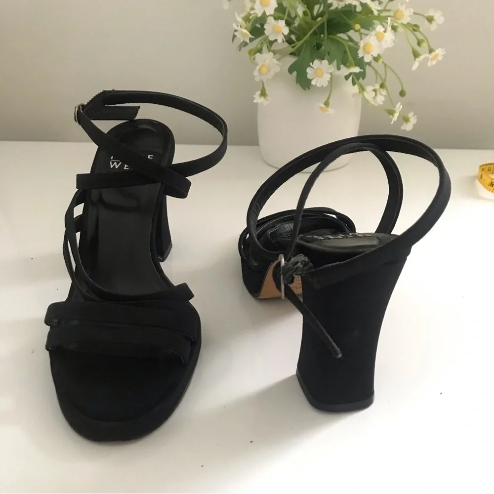 NINE WEST Womens Black Heeled Strappy Sandals Size 6.5